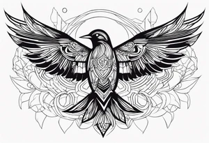 Abstract Bird in Flight tattoo idea