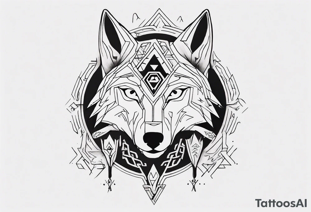 wolf head with zelda symbols mixed into the design tattoo idea wolf head with zelda symbols mixed into the design tattoo idea