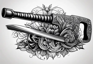 Handsaw and a hammer tattoo idea