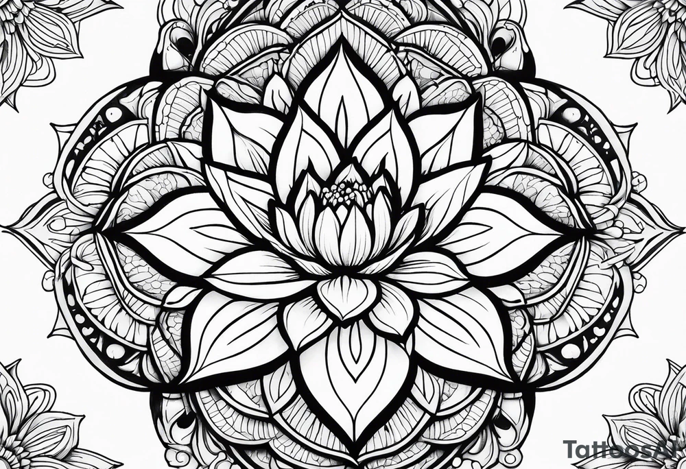 Lotus flower mandala tattoo idea