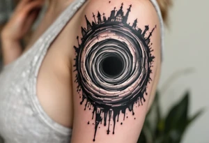 Human Civilisation is being sucked into a Black hole vortex tattoo idea