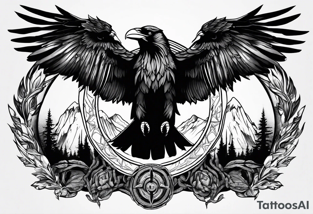 odin and ravens tattoo idea