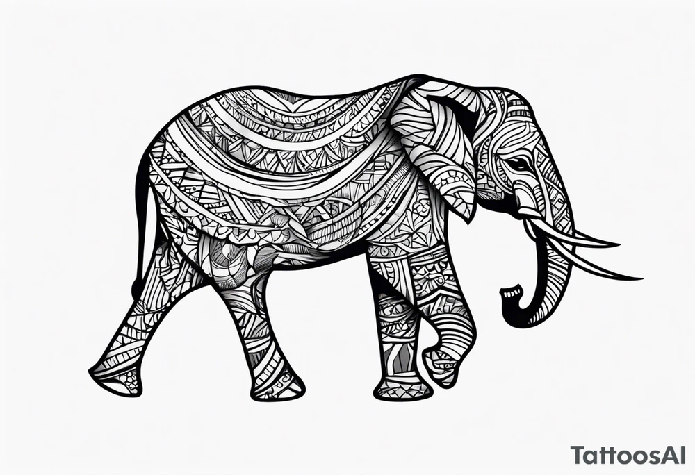 African elephant tattoo idea