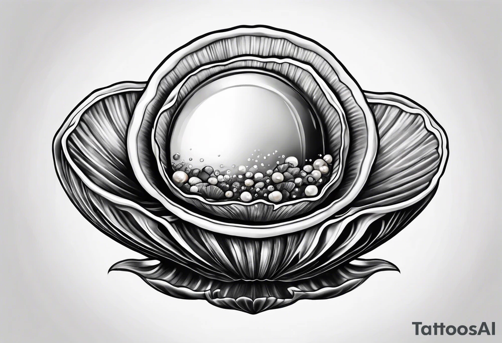 clam open with a pearl inside underwater tattoo idea