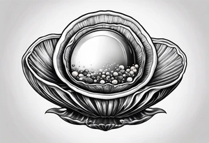 clam open with a pearl inside underwater tattoo idea