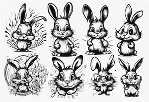 funny smunky bunny tattoo idea