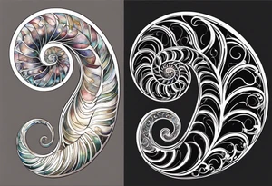 nautilus shell, self peace, number 4 tattoo idea