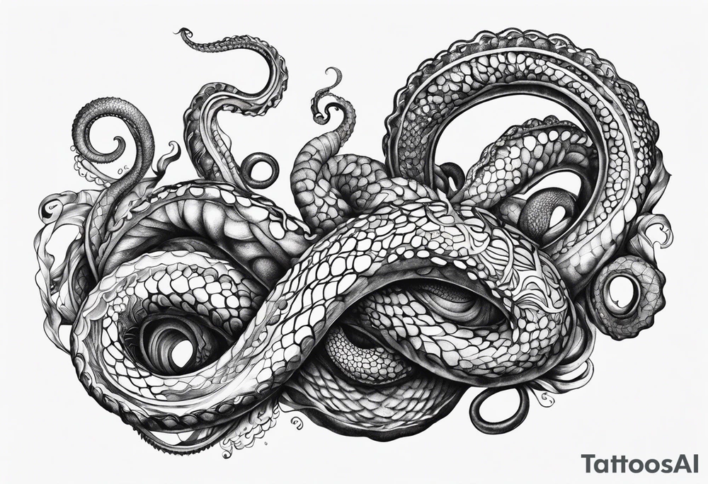 natural real outstretched tentacle tattoo idea