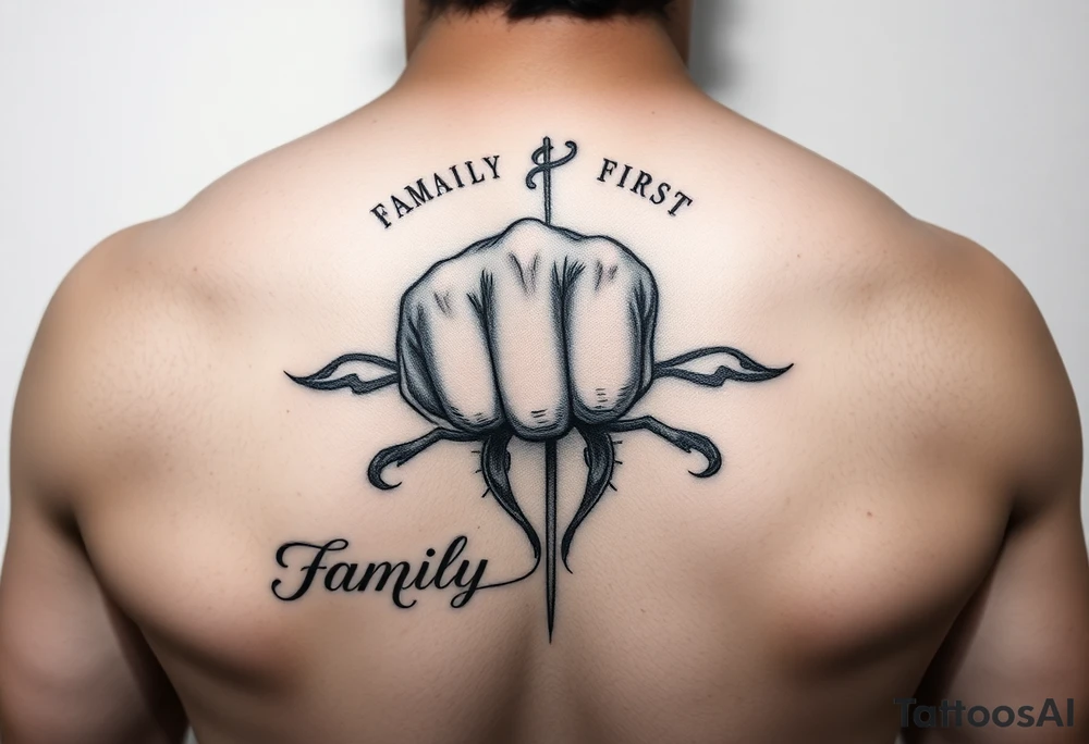 “family first”, mental health struggle, cancer astrological sign, closed fist tattoo idea