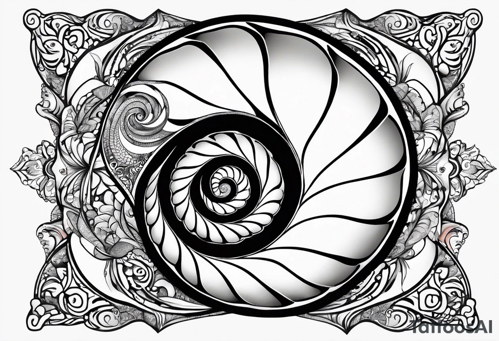 nautilus shell, self peace, number 4 tattoo idea