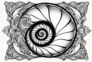 nautilus shell, self peace, number 4 tattoo idea