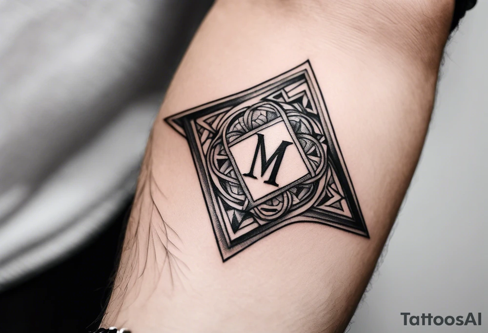 small tattoo on the forearm of a man with the initials MLJ, date of birth 22/09/22 in the style of a moluccan tattoo tattoo idea
