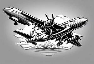 Wide tattoo airplane tattoo idea