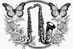 Saxophone, butterfly, rainbow, woody toy story tattoo idea