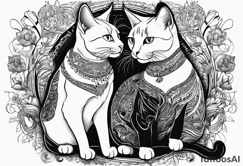 manchester united, two cats, dance music. all that combined into one art.it should be long, not wide tattoo idea