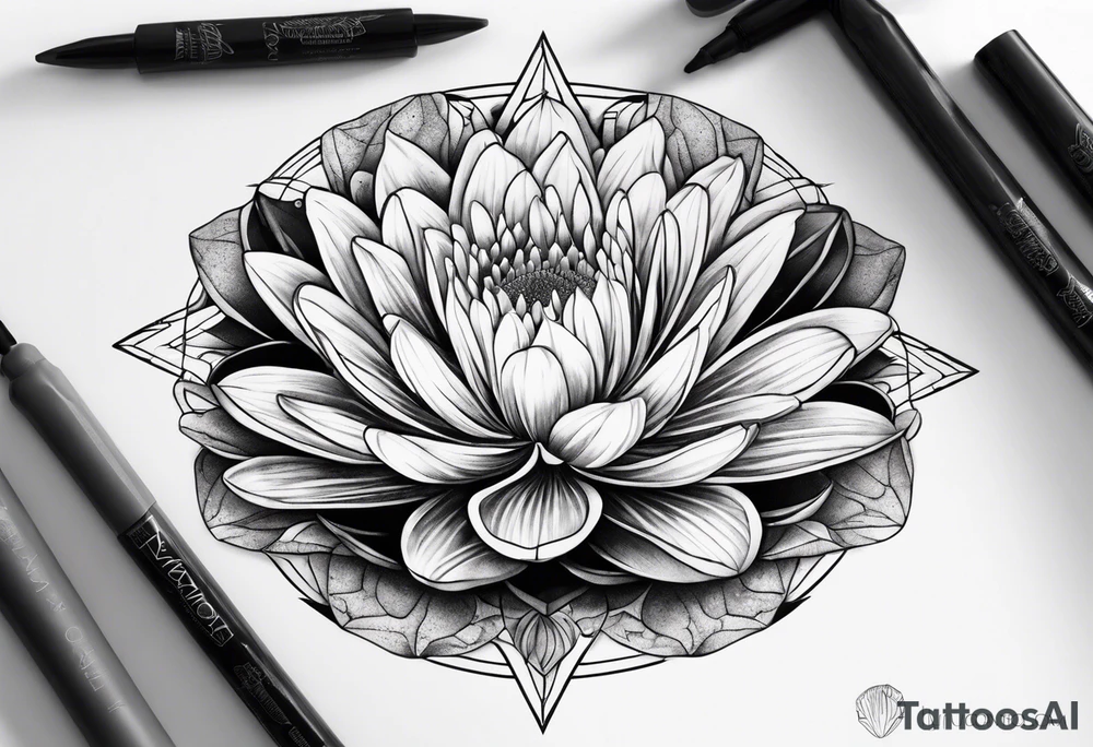gemstone lilypad tattoo idea