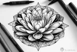 gemstone lilypad tattoo idea