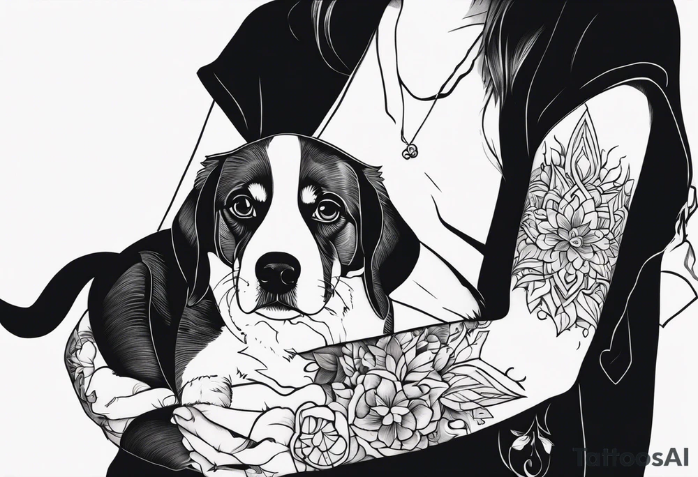 DOG AND PERSON tattoo idea