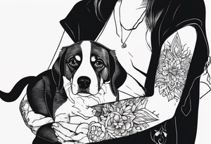 DOG AND PERSON tattoo idea
