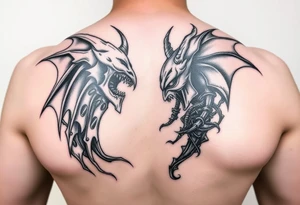 The battle between good and evil tattoo idea