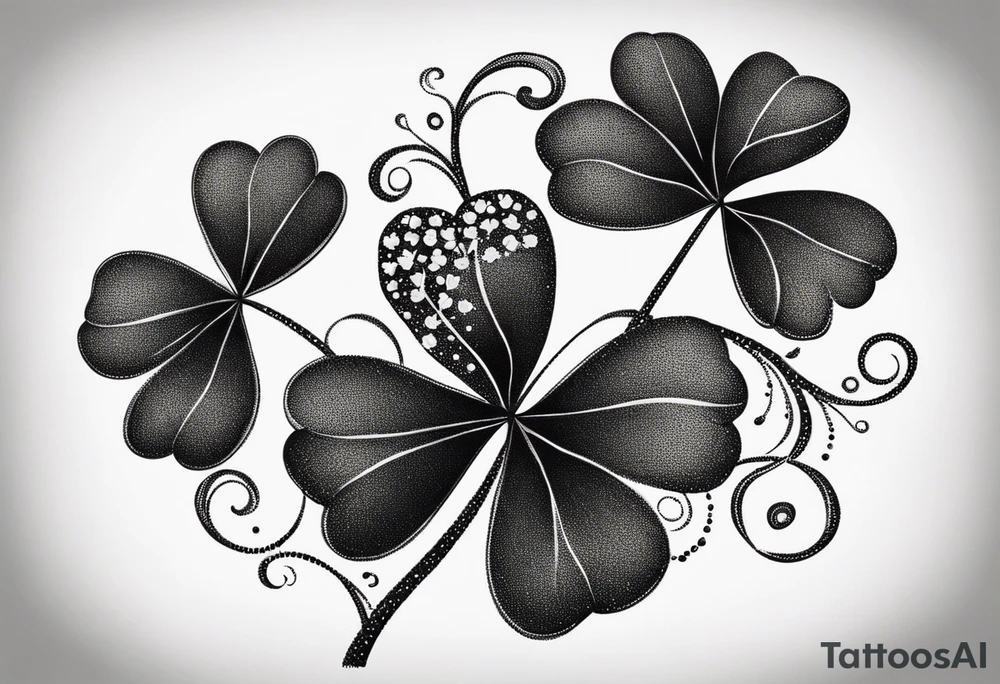 one single three leaf clover on a vine tattoo idea