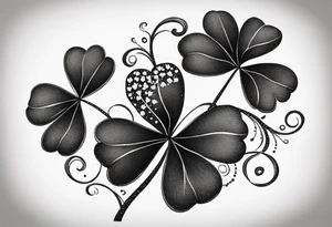 one single three leaf clover on a vine tattoo idea