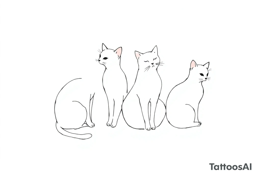 three cats tattoo idea