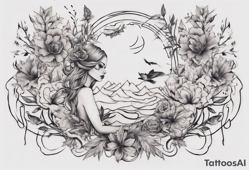 I want one tattoo for my back. Im woman that likes nature, fine line tattoos, some colors but not dark tattoos tattoo idea