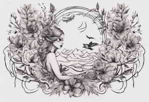 I want one tattoo for my back. Im woman that likes nature, fine line tattoos, some colors but not dark tattoos tattoo idea