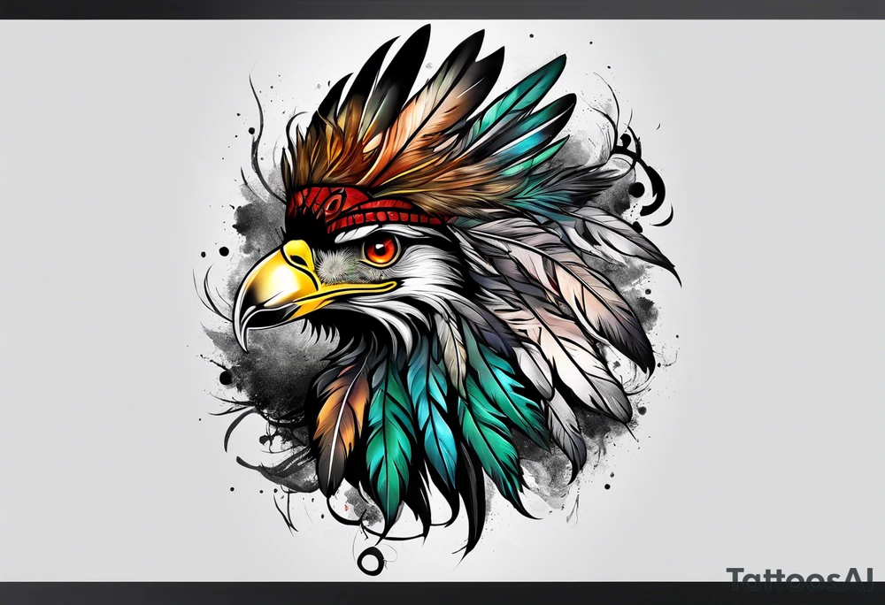 Forest feathers smoke tattoo idea