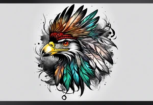 Forest feathers smoke tattoo idea