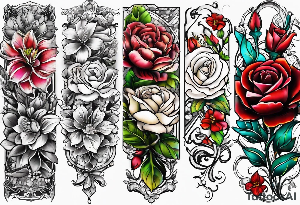 money flowers tattoo idea