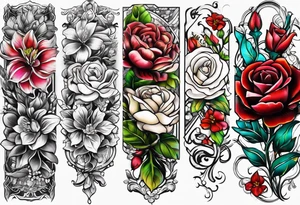 money flowers tattoo idea