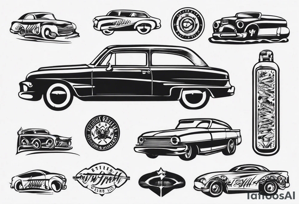 Car muffler tattoo idea