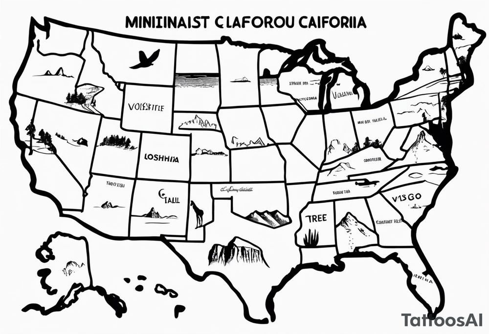 Roadtrip trough California on a Map.
Stops are: San Francisco, Yosemite Park, Death Valley, Las Vegas, Grand Canyon, Joshua Tree, Los Angeles and San Diego.
Erase all the other streets tattoo idea