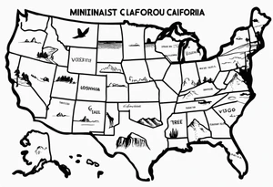 Roadtrip trough California on a Map.
Stops are: San Francisco, Yosemite Park, Death Valley, Las Vegas, Grand Canyon, Joshua Tree, Los Angeles and San Diego.
Erase all the other streets tattoo idea