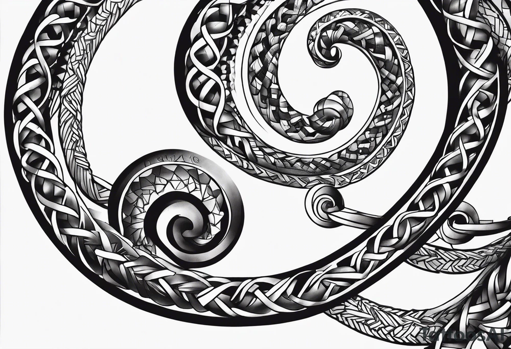 spiral chain tattoo idea