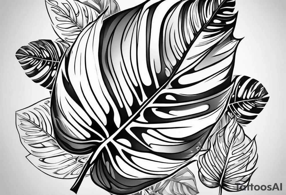 Grey Monsteras tattoo idea