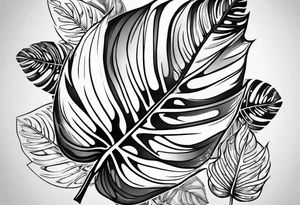 Grey Monsteras tattoo idea