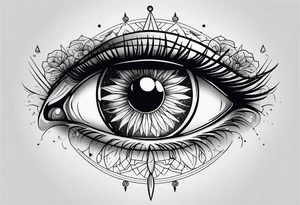 eye with reflection of cosmos tattoo idea