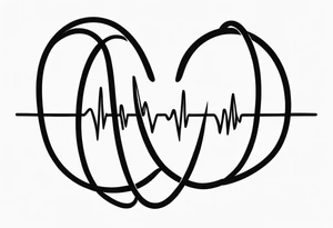 Heartbeat line intertwined with the words Darren Forever tattoo idea