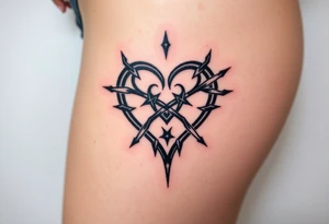 Razor wire shaped like heart tattoo idea