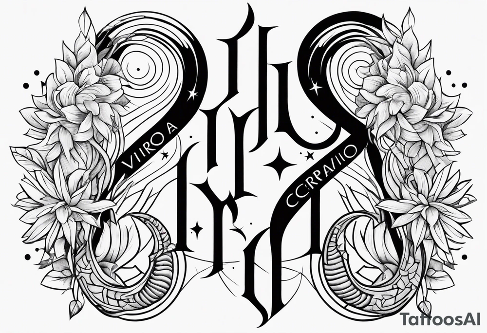 Virgo and Scorpio sign together tattoo idea