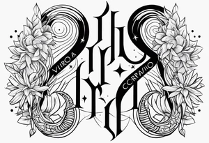 Virgo and Scorpio sign together tattoo idea