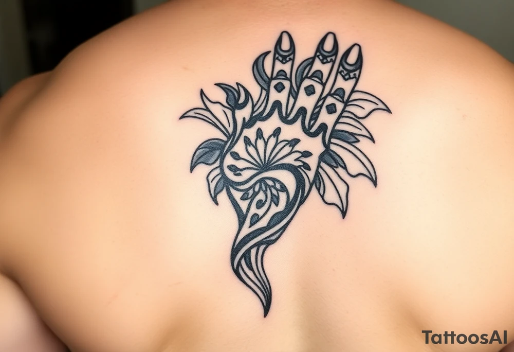 Mens hand Polynesian pattern tattoo idea