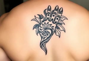 Mens hand Polynesian pattern tattoo idea