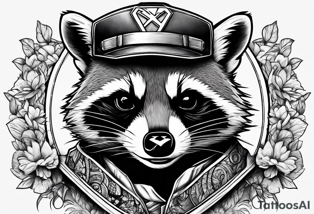Raccoon wearing a Superman shirt tattoo idea