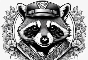 Raccoon wearing a Superman shirt tattoo idea