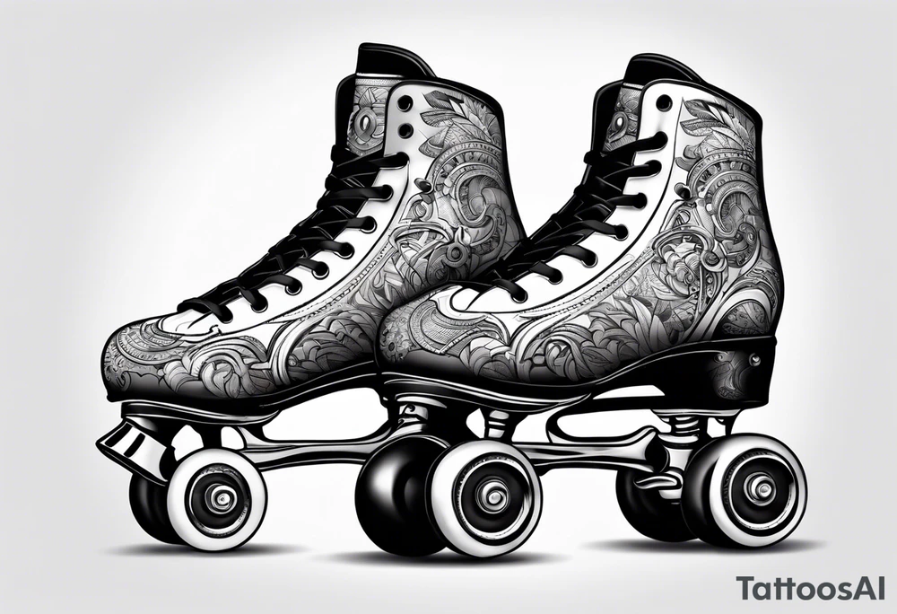 Pair of rollerskates tattoo idea