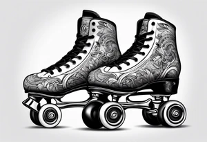 Pair of rollerskates tattoo idea